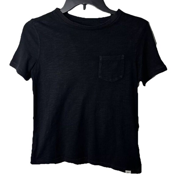 Gap Kids Shirt Boy's Sz M 8-9 Black Pocket Cotton Casual Crew Neck Short Sleeve - Picture 1 of 10